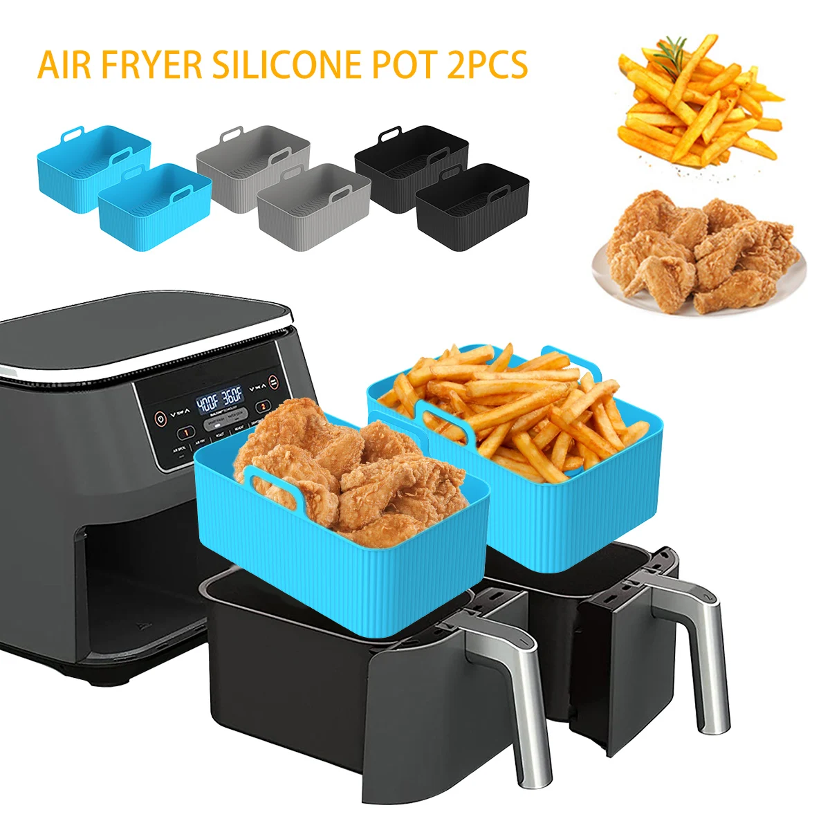 Air Fryer Silicone Pot Liner - 닌자 듀얼 에어 프라이어 액세서리에 대