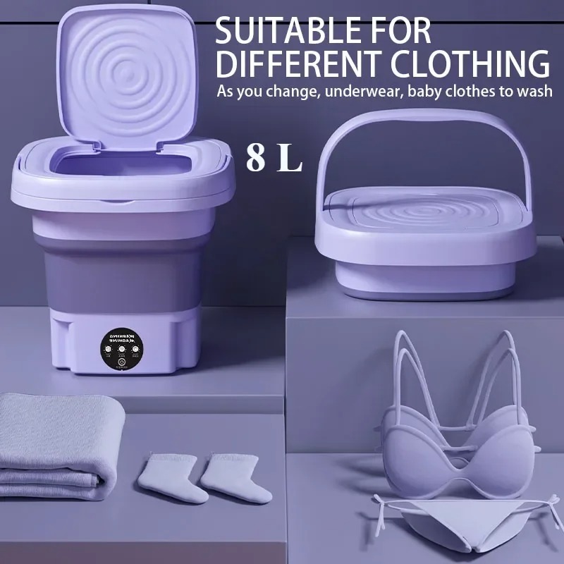Small Appliances - 2025 휴대용 미니 접이식 세탁기 탈수