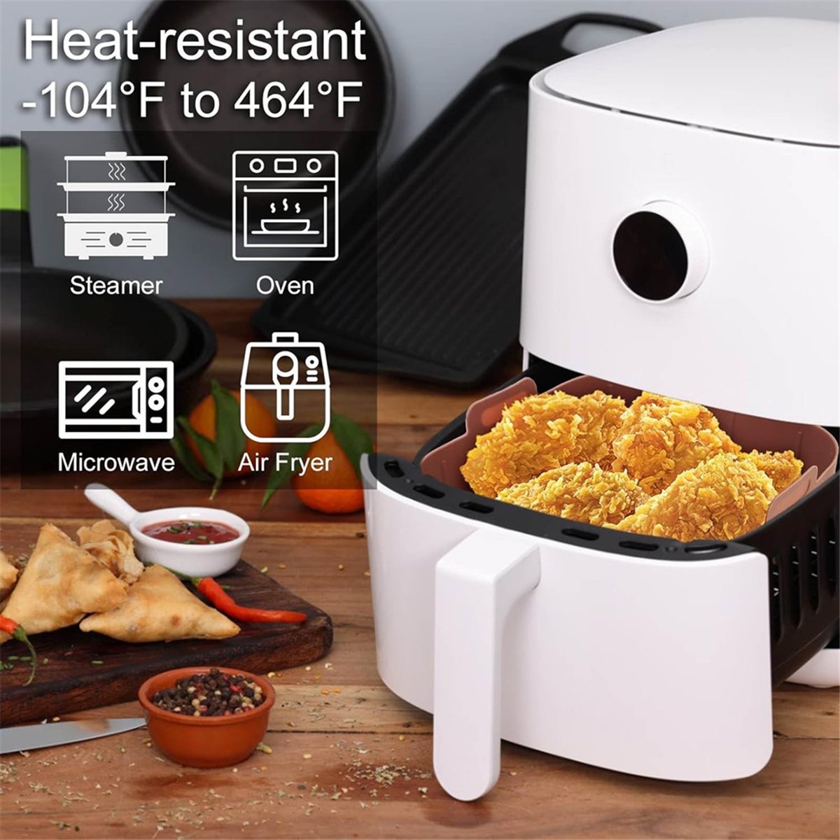 Air Fryer Silicone Pot Liner - M10K 3Pcs 에어 프라이어 실리콘 라이너