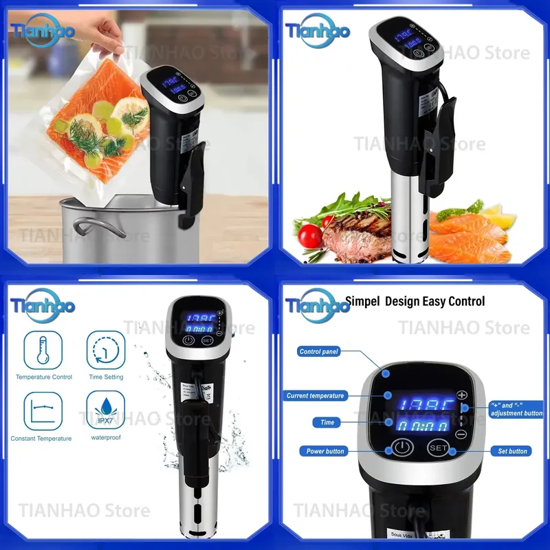 Digital Sous Vide Precision Cooker - IPX7 방수 수비드 정밀 조리기, LED