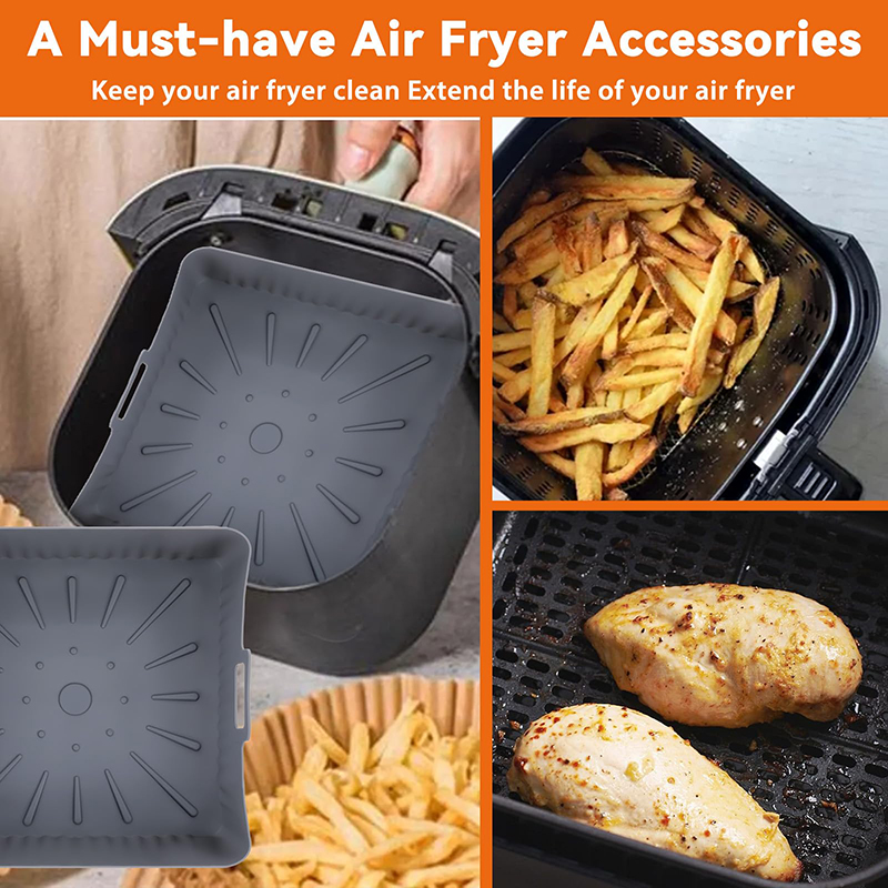 6-8QT 용 사각형 대형 실리콘 에어 프라이어 라이너 - Air Fryer Silicone Pot Liner 리뷰 및 가격
