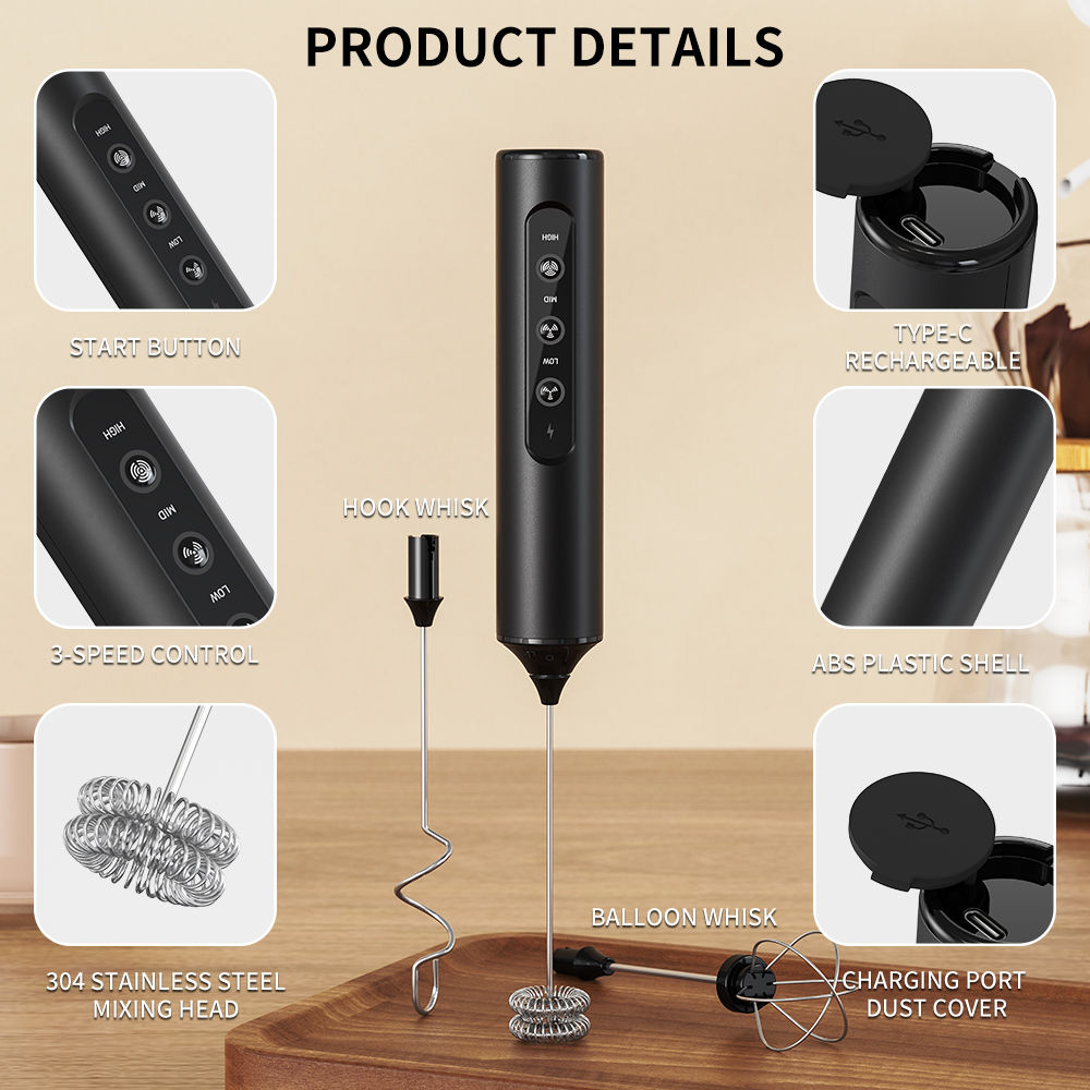 3 in 1 전기 핸드헬드 우유 거품기 3단계 속도 조 - Electric Milk Frother Handheld 리뷰 및 가격