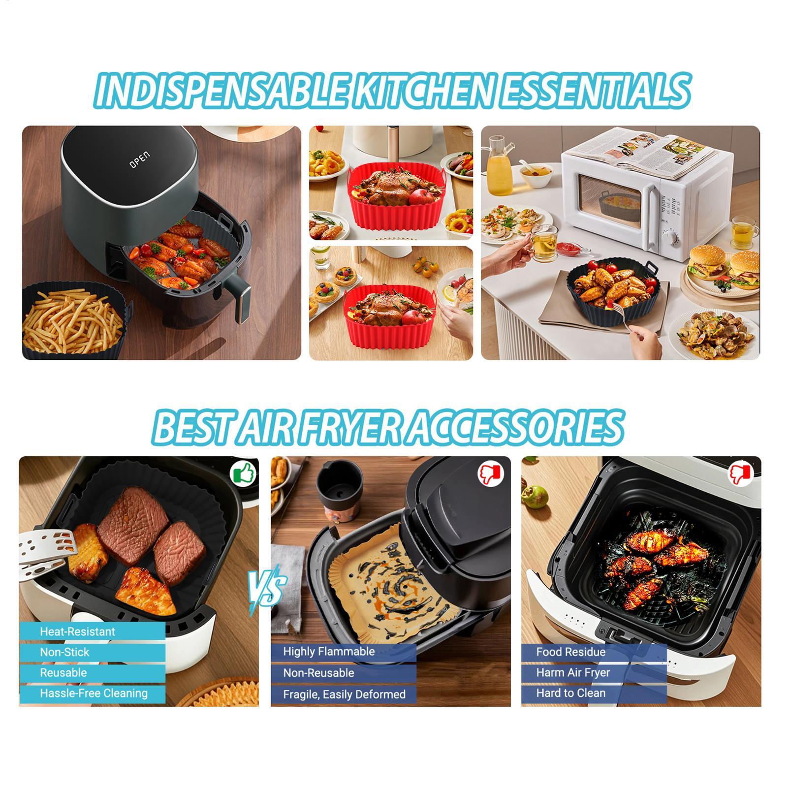 실리콘 에어프라이어 라이너 사각 에어프라이어 바스켓 플 - Air Fryer Silicone Pot Liner 리뷰 및 가격