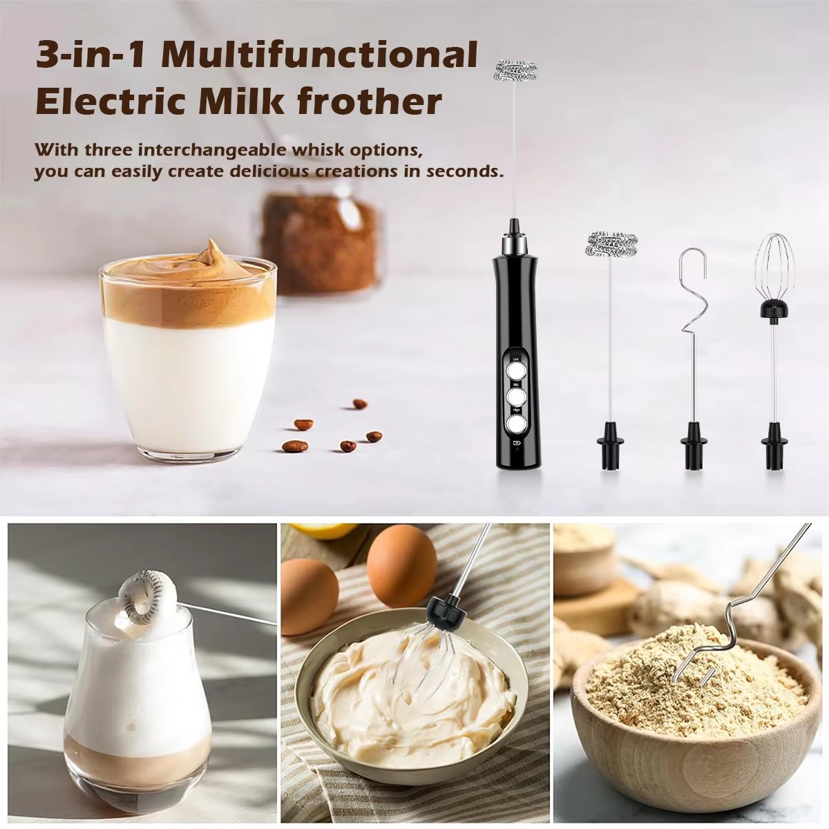 무선 충전식 전기 우유 거품기 - 3가지 속도, 라떼, - Portable Blender Usb Rechargeable 리뷰 및 가격