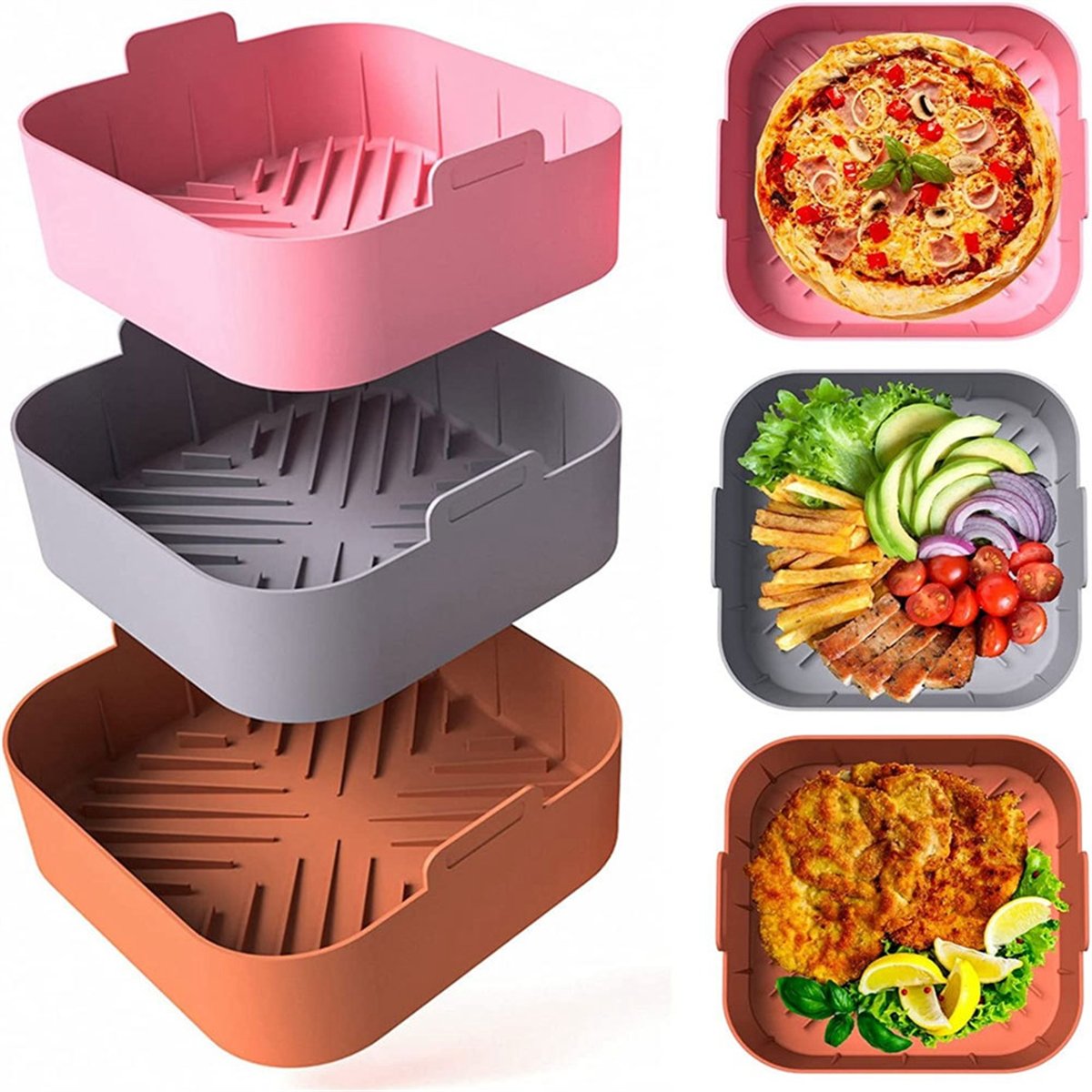M10K 3Pcs 에어 프라이어 실리콘 라이너 사각 에 - Air Fryer Silicone Pot Liner 리뷰 및 가격