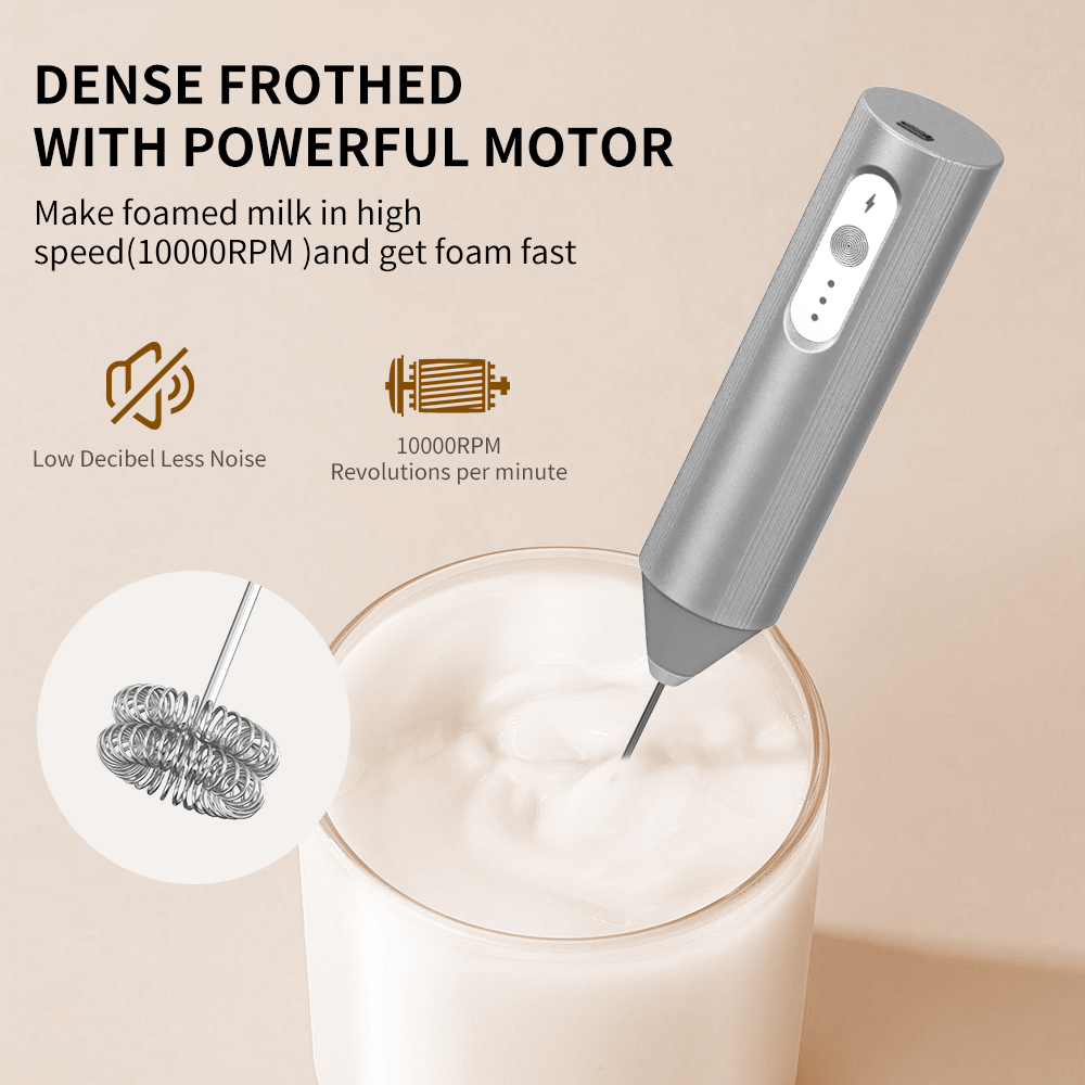 클리톤 전기 도금 실버 USB-C 충전식 3단 속도 조 - Electric Milk Frother Handheld 리뷰 및 가격