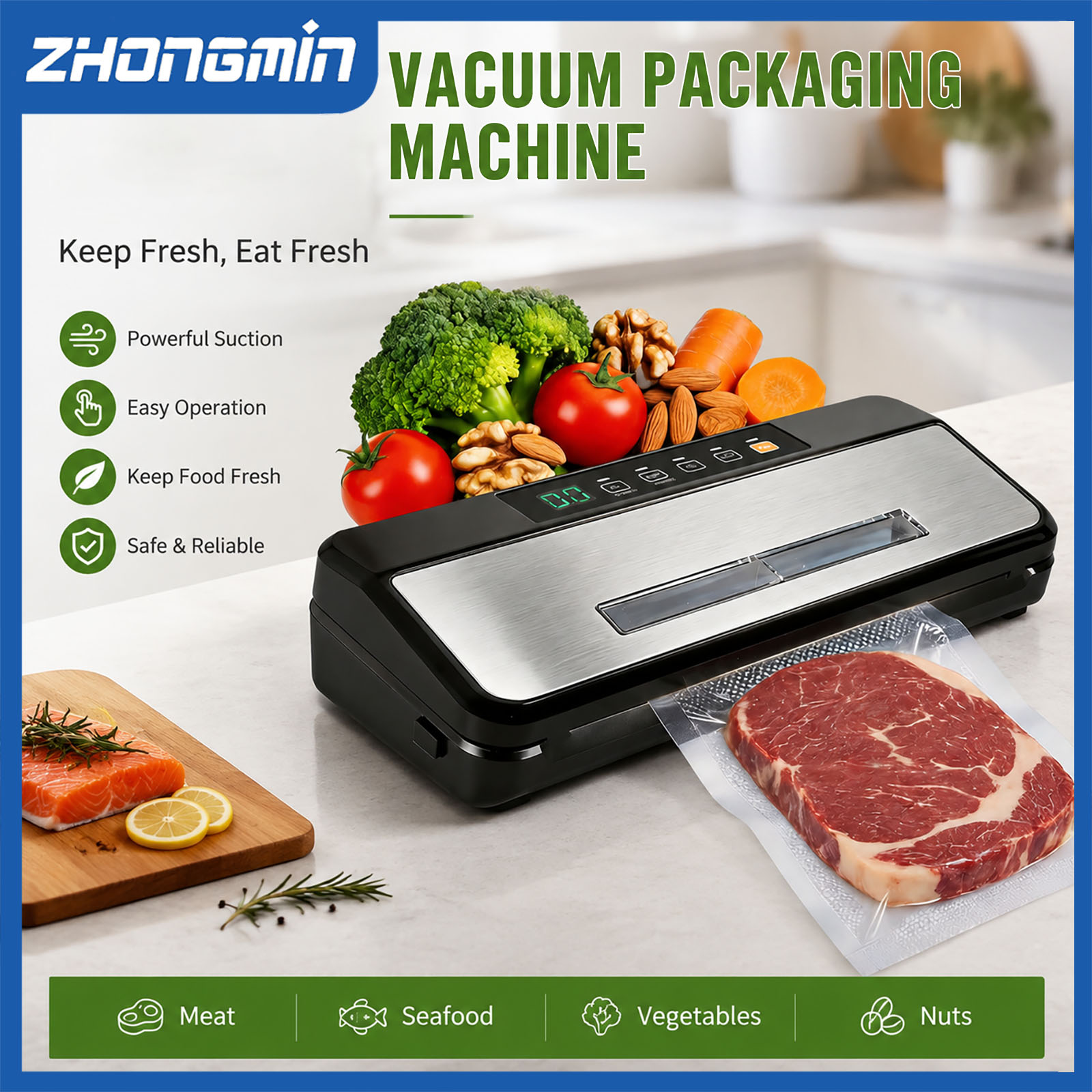 ZHONGMIN 다기능 진공 밀봉기 110V 자동 식품 - Food Vacuum Sealer Machine 리뷰 및 가격