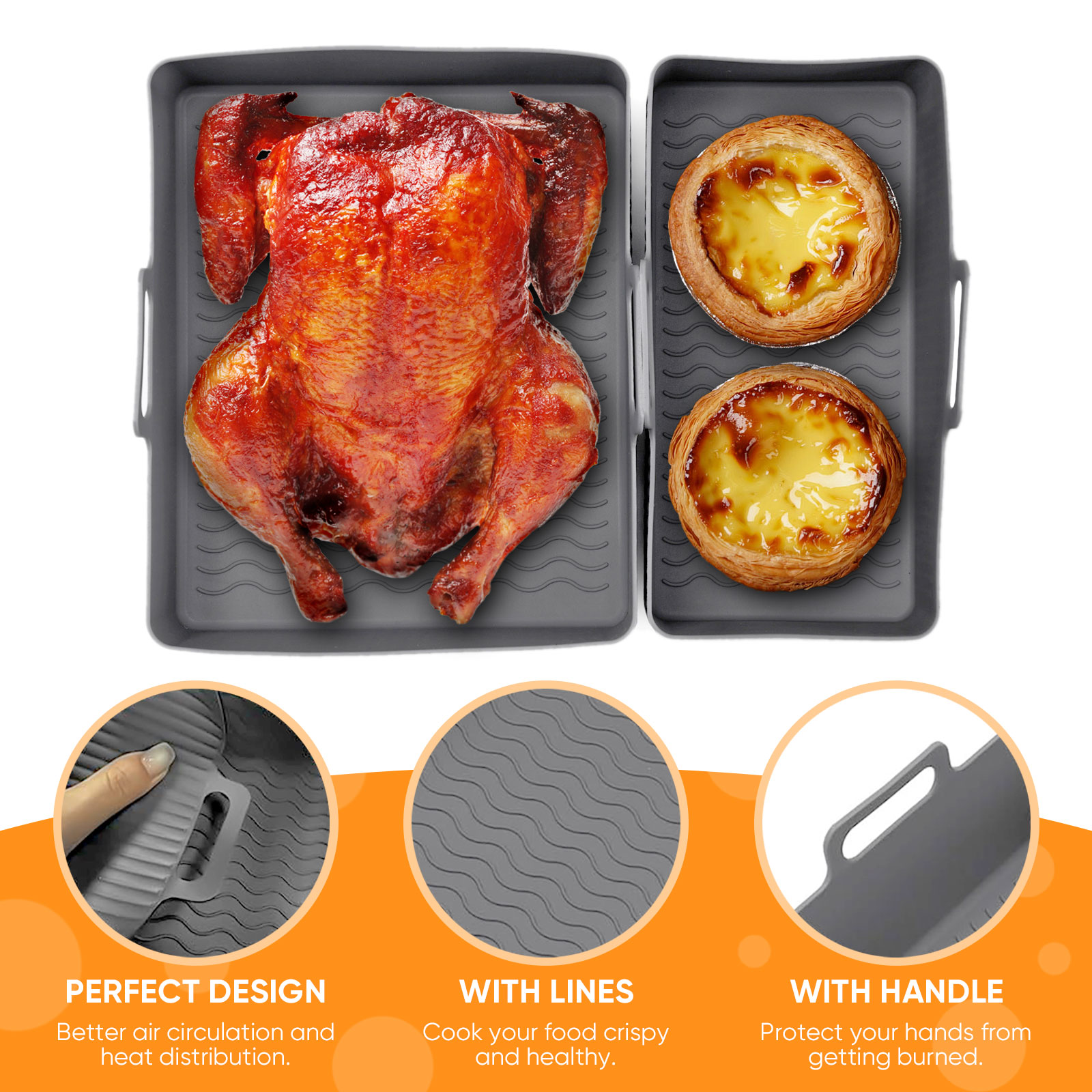 2pcs 세트 실리콘 에어 프라이어 매트 에어 프라이어 - Air Fryer Silicone Pot Liner 리뷰 및 가격