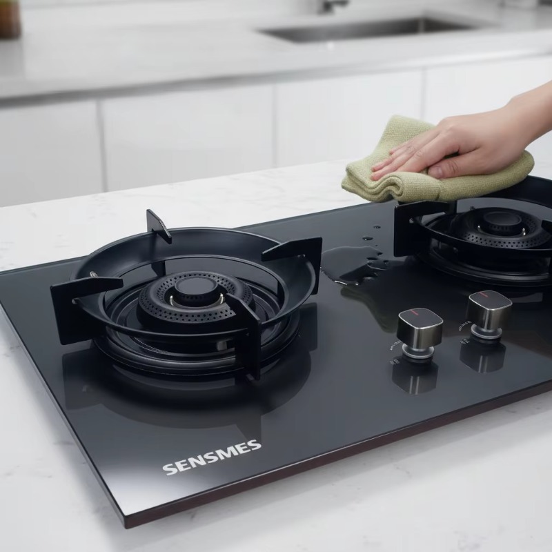 블랙 강화유리 패널 2구 빌트인 가스 쿡탑 주방 조리기 - Kitchen Appliances 리뷰 및 가격